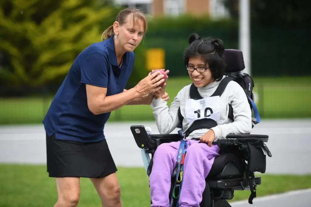 Wheelchair athlete at Activity Alliance National Junior Athletics Championships