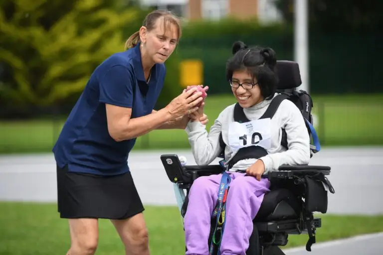 Wheelchair athlete at Activity Alliance National Junior Athletics Championships