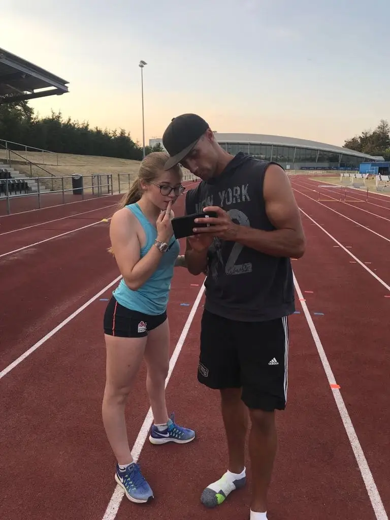 Ben Davies and Molly Kingsbury mid training session